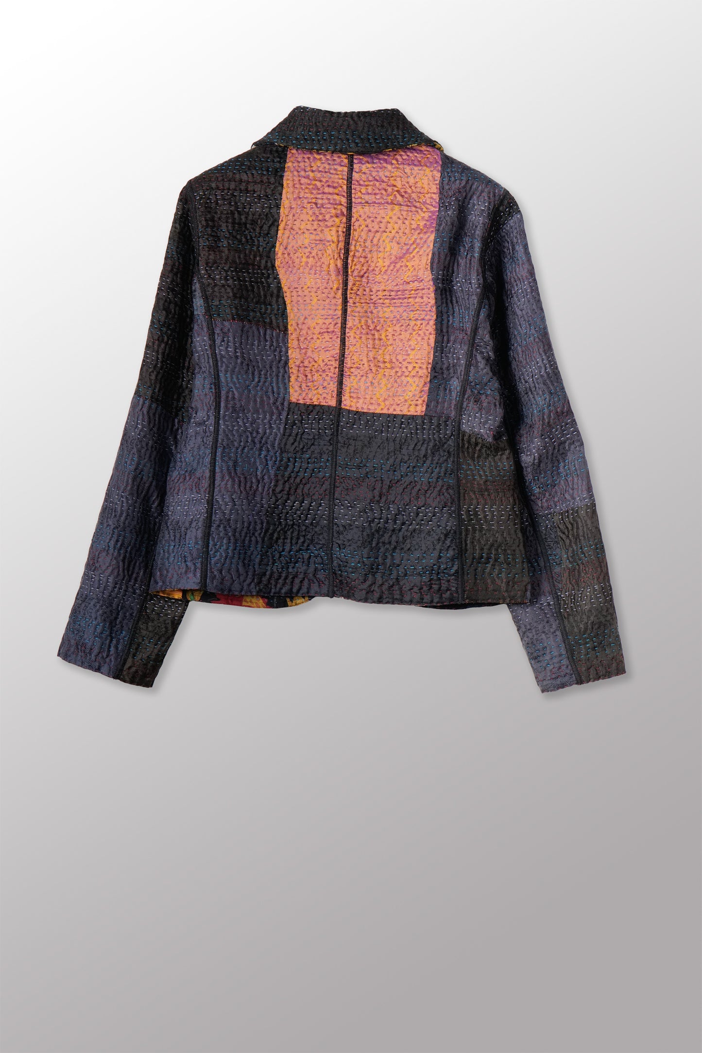 JS4970-BLK-GRN / JACQUARD SILK KANTHA -BLK-GRN- (AVAILABLE JACKETS)