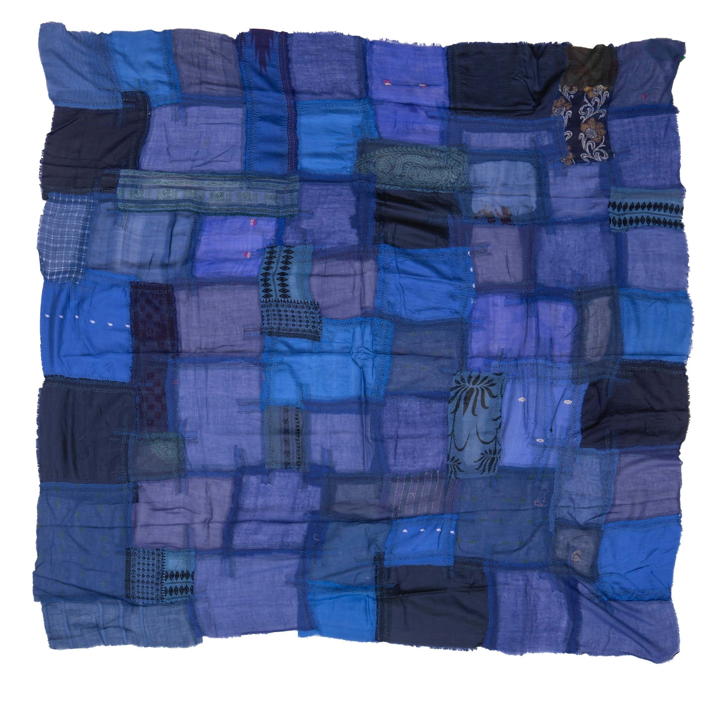 MT1976-BLU / MOSAIC TILE PATCH KANTHA -BLU (In Kantha)