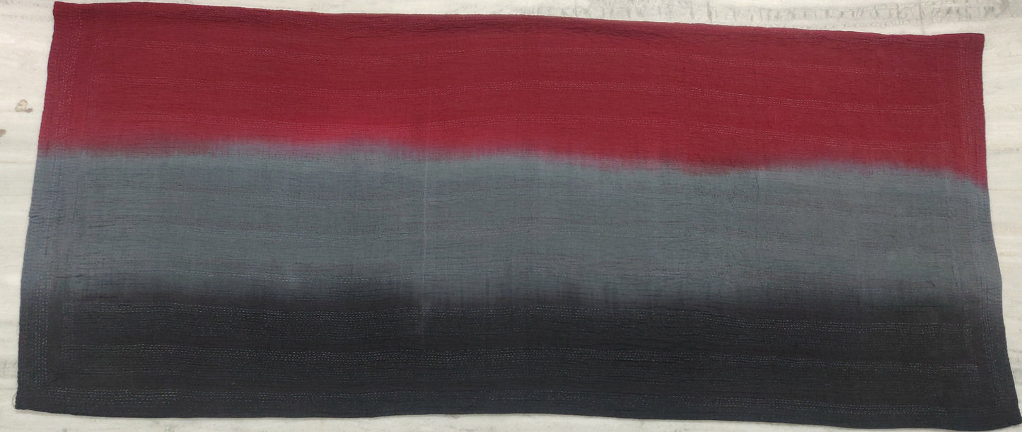 PX4970-RED / BIG PRINTED PATCH WITH OMBRE BACKING KANTHA (AVAILABLE JACKETS) AH HOLIDAY TRUNK SHOW-2025