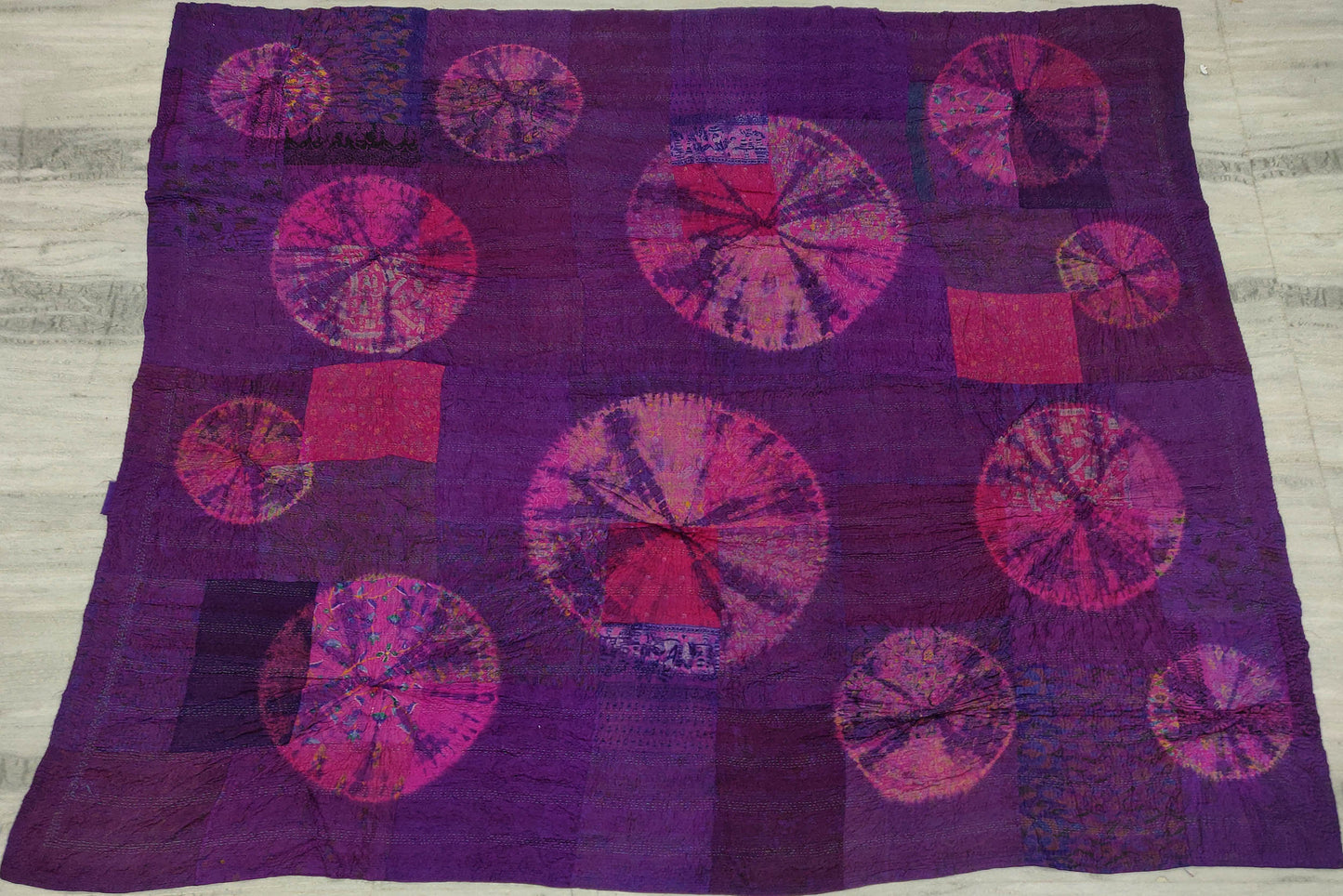 TD4970-PRP / TIE- DYE CIRCLE SHIBORI -(AVAILABLE JACKETS)