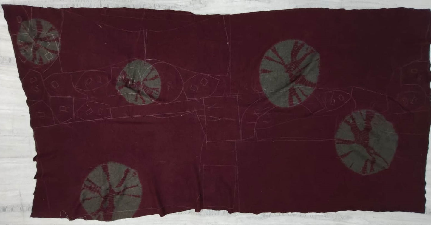 TW1-Brown Melange Wool Circle Tie Dye(New order)