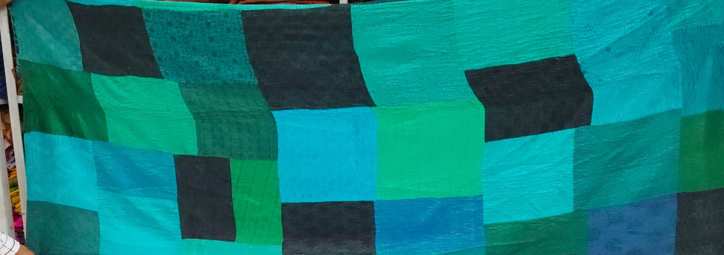 EG4970-TEL / EMERALD GREEN KANTHA -TEL (AVAILABLE JACKETS)