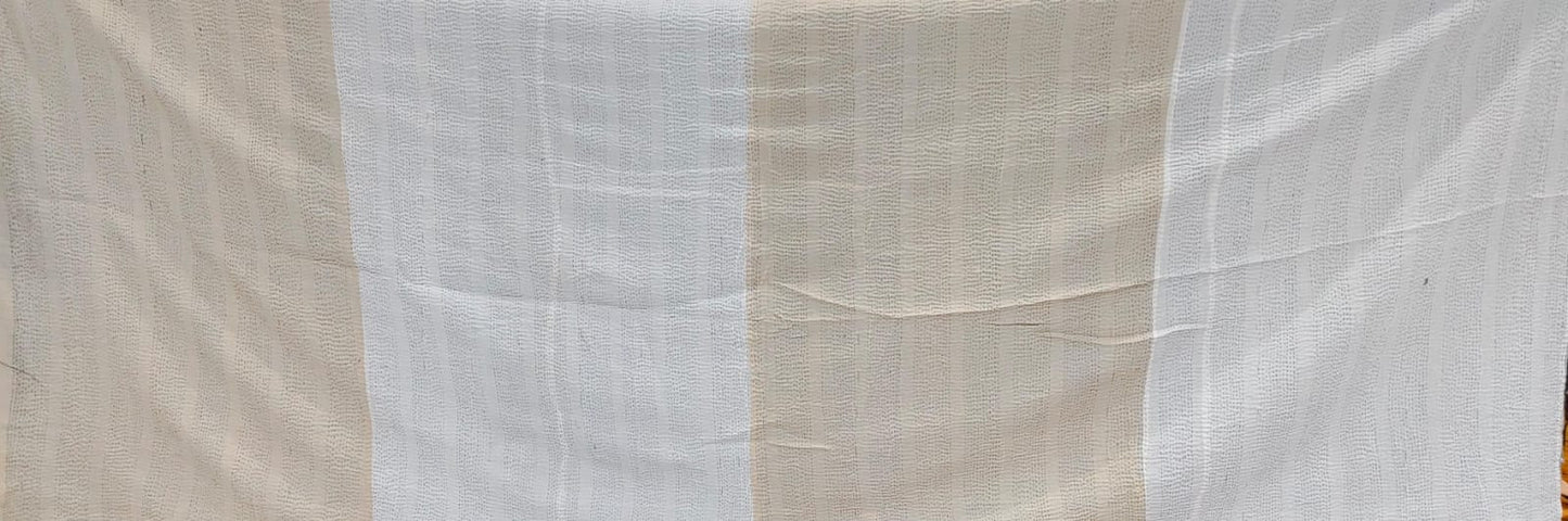 CS4970-GRN / COTTON STRIPE PATCH KANTHA -GRN (AVAILABLE JACKETS)