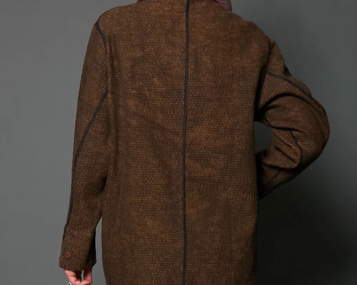DS3971-BRN / DENIM SUN-DYE KANTHA - BROWN (AVAILABLE JACKETS)