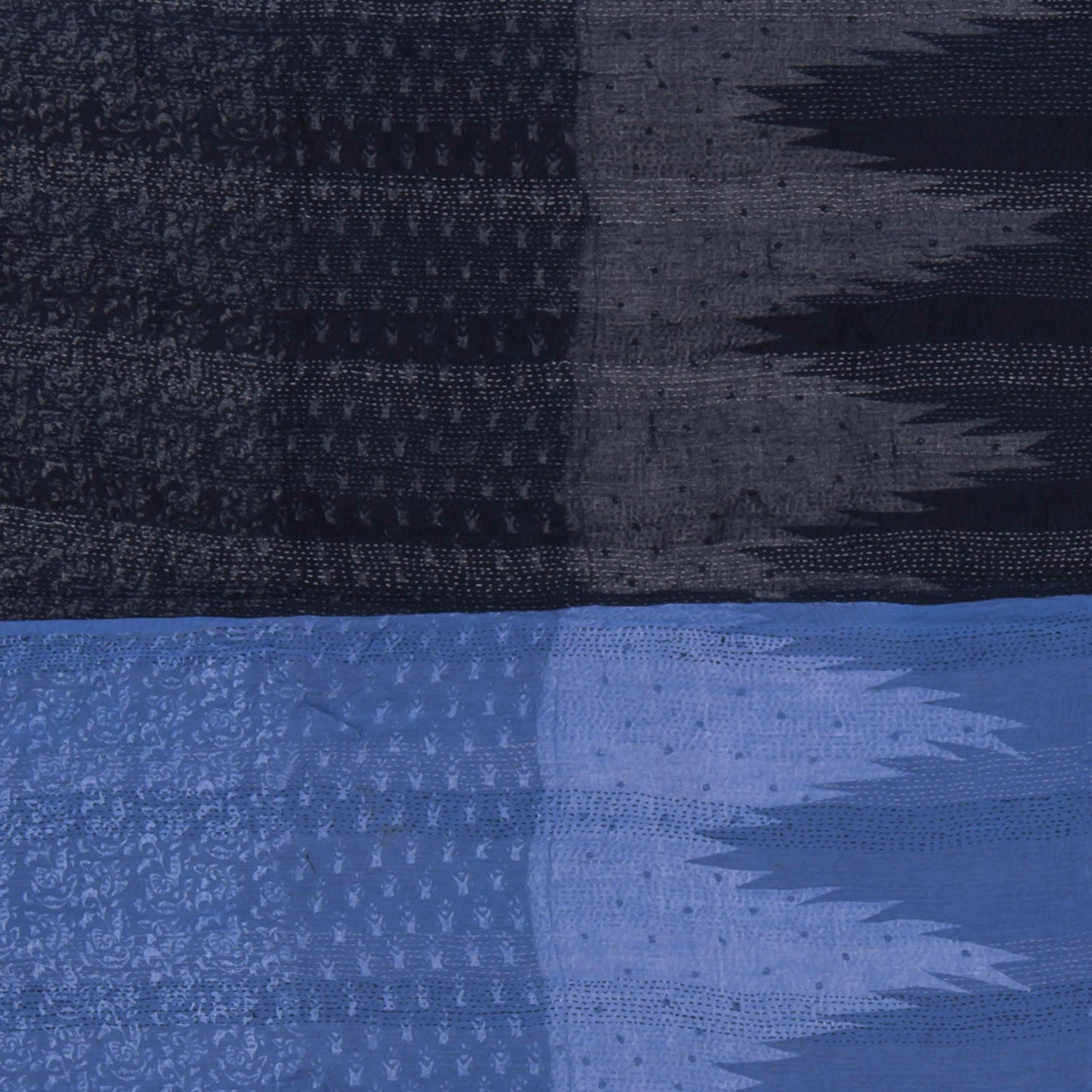 OS2970-BLK / SILK COTTON OMBRE PRINT KANTHA -BLK (AVAILABLE JACKETS)