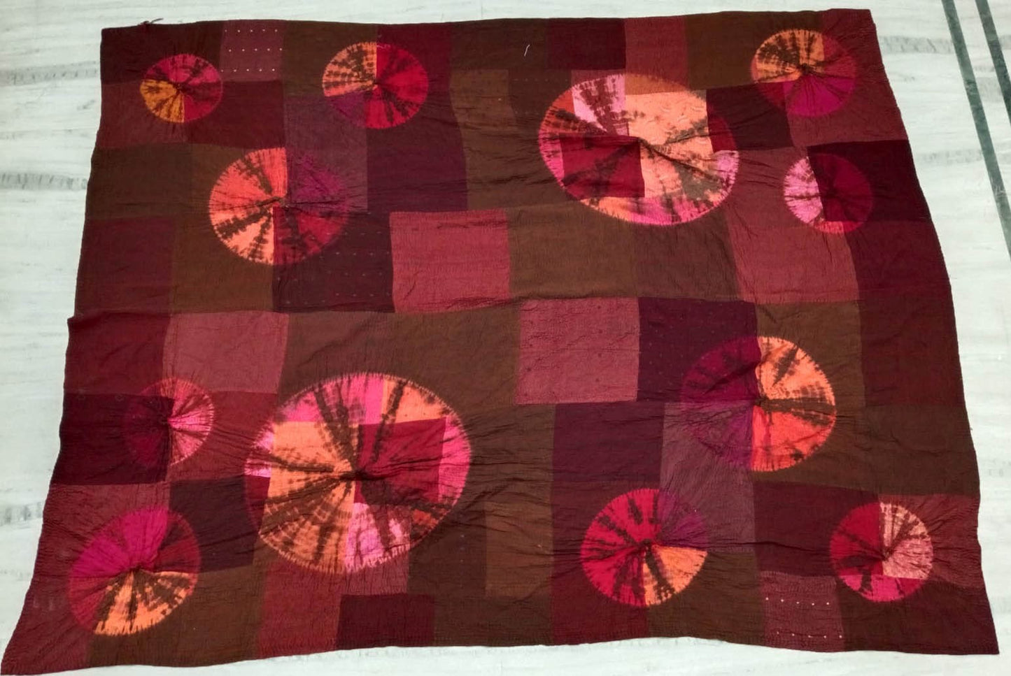 TC4970-RED / WO4970-ORG / COTTON SILK SW PATCH OMBRE KANTHA (AVAILABLE JACKETS)