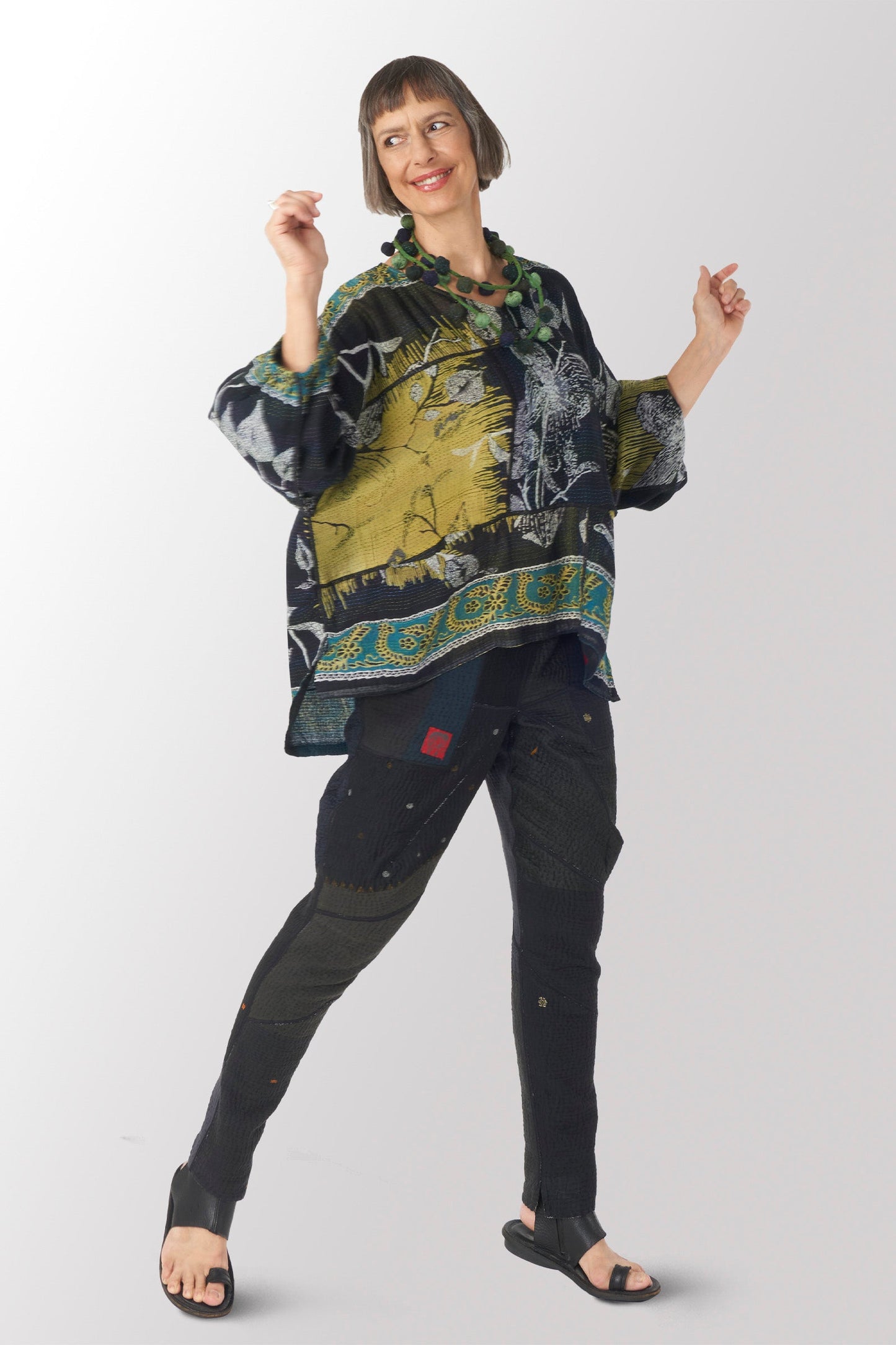 OL2970-BLK / ORGANIC LEAVES KANTHA -BLK (AVAILABLE JACKETS)