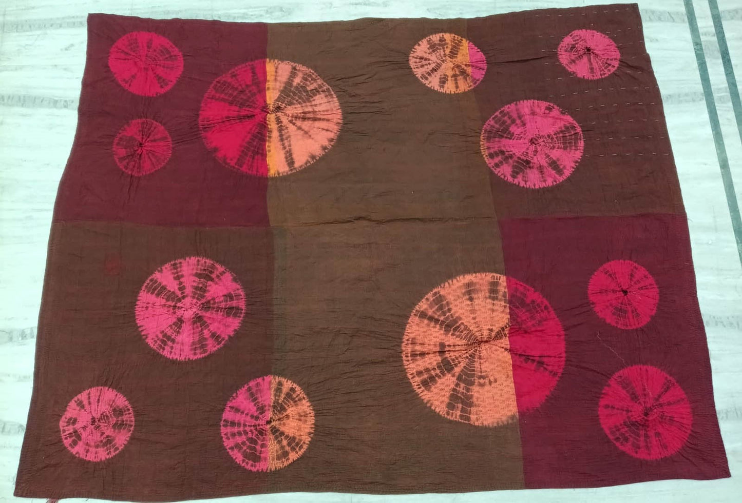 TC4970-RED / WO4970-ORG / COTTON SILK SW PATCH OMBRE KANTHA (AVAILABLE JACKETS)