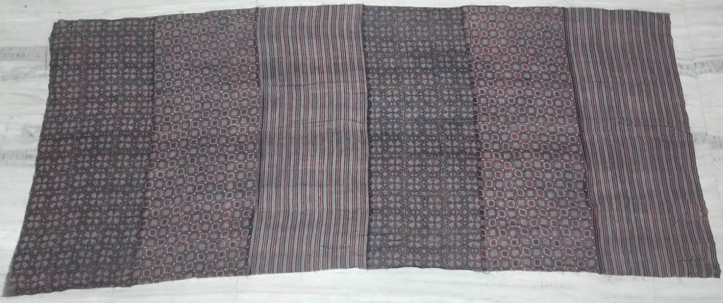 AZ4970-BRN / AJRAKH & VINTAGE SILK COTTON PATCH KANTHA (AVAILABLE JACKETS)