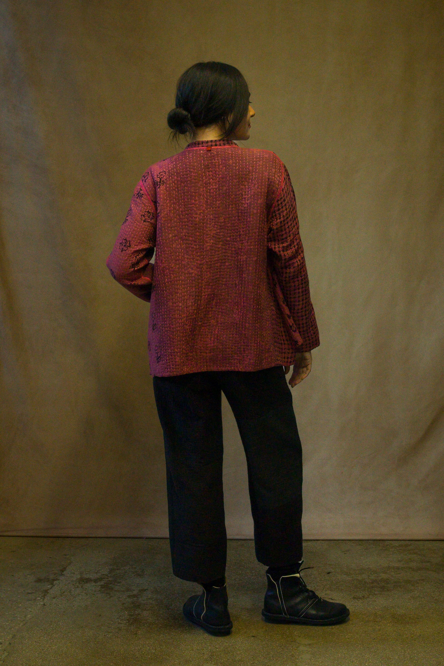 BL-BBB4970-PIK / BBB PATCH KANTHA KAFTAN (AVAILABLE JACKETS)