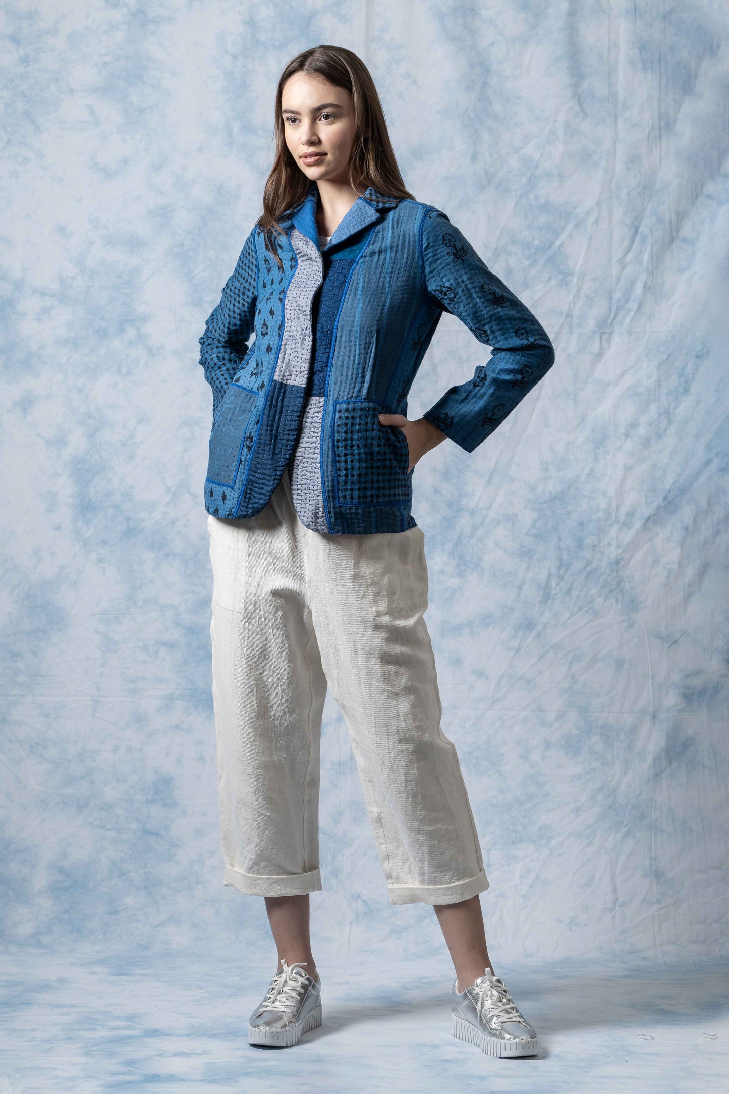 BL-BBP4970-NVY / BBK PATCH KANTHA (AVAILABLE JACKETS)