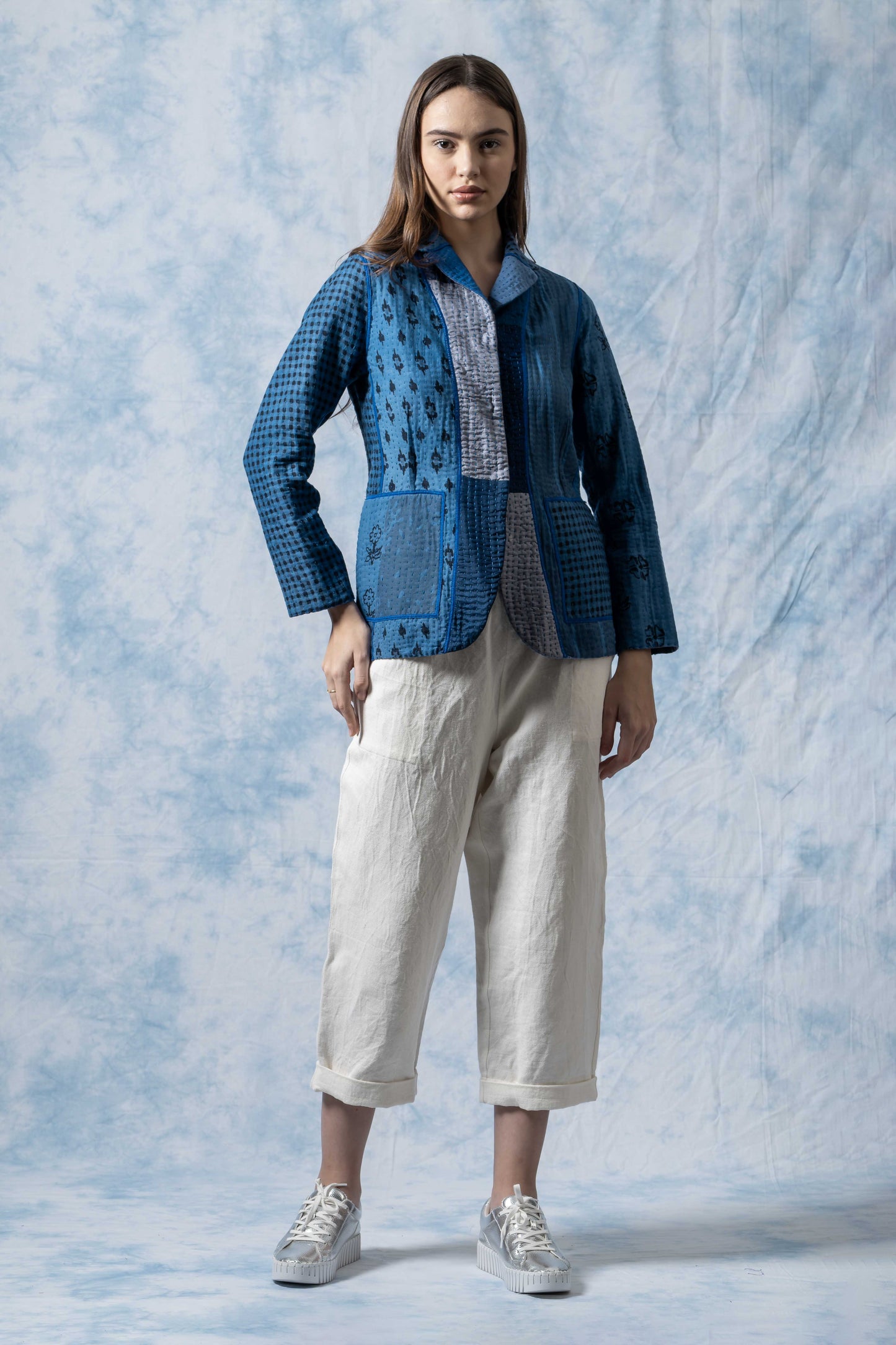 BL-BBP4970-NVY / BBK PATCH KANTHA (AVAILABLE JACKETS)