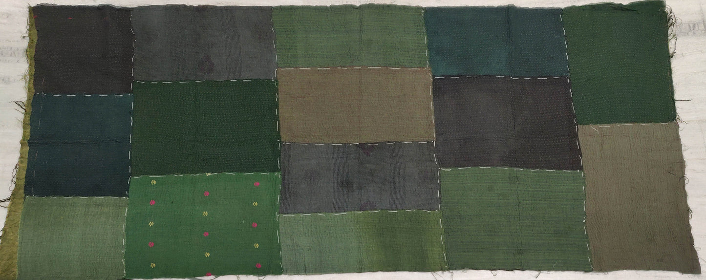 DS3971-GRN / DENIM SUN-DYE KANTHA - GREEN (AVAILABLE JACKETS)
