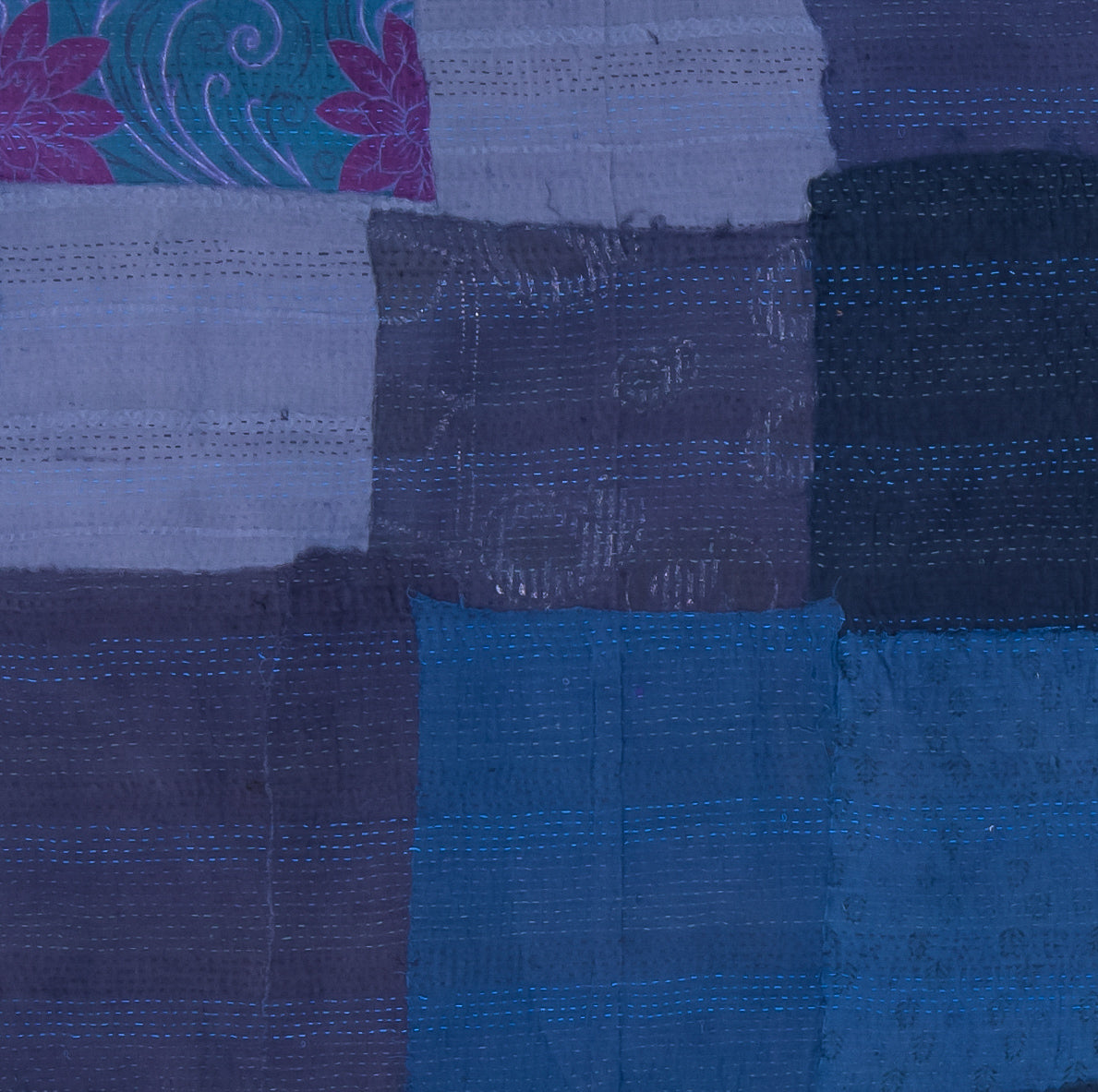 FI2971-NVY-AH / FRAYED PATCH KANTHA -NVY (AVAILABLE JACKETS)