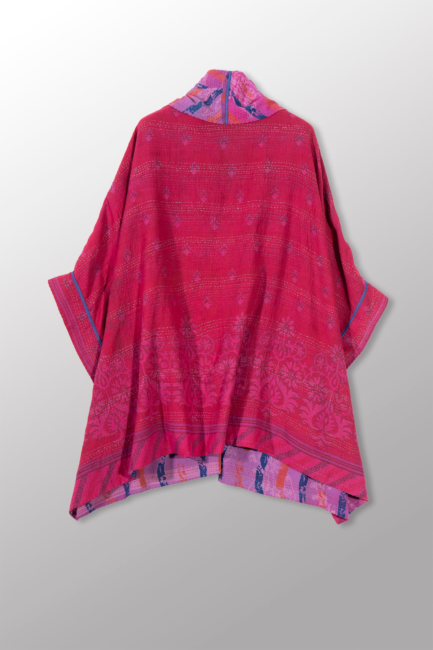 GC2970-MLT / VINTAGE SILK GEORGETTE COTTON KANTHA (In Kantha)