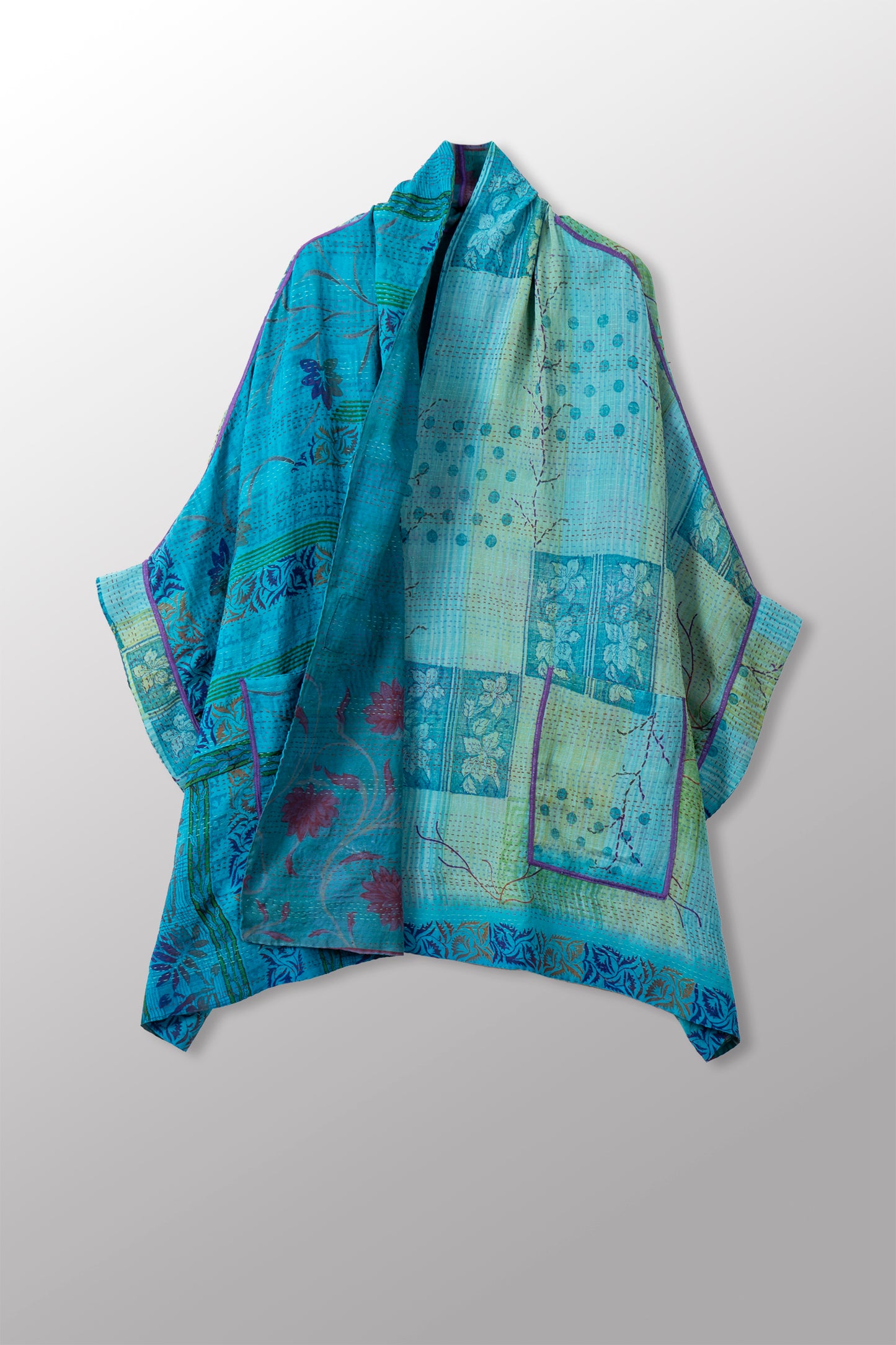 GC4970-MLT / VINTAGE SILK GEORGETTE COTTON KANTHA (New Order)
