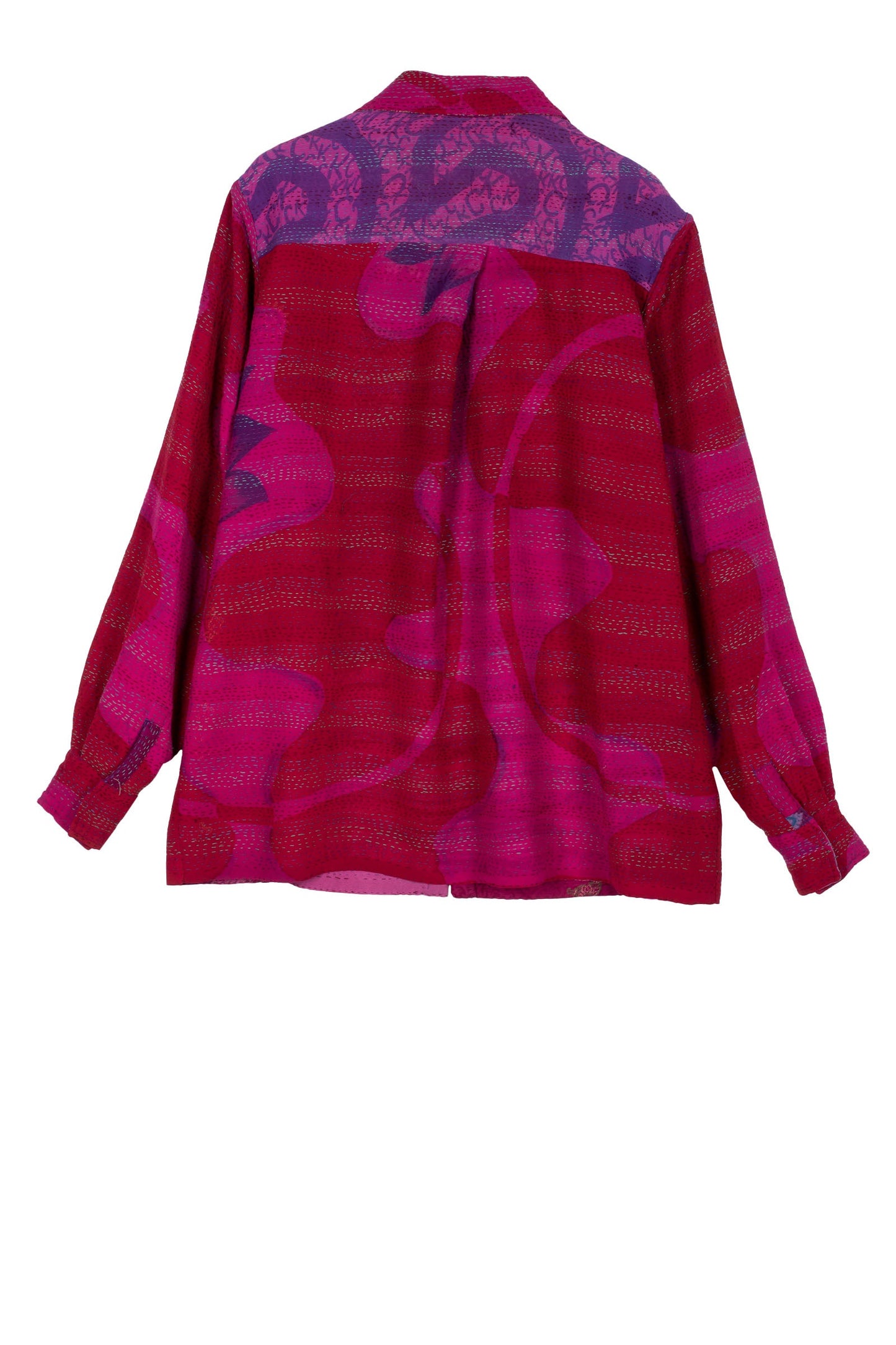 GS2970-PIK / GEORGETTE VINTAGE SILK PATCH KANTHA -PIK (AVAILABLE JACKETS)