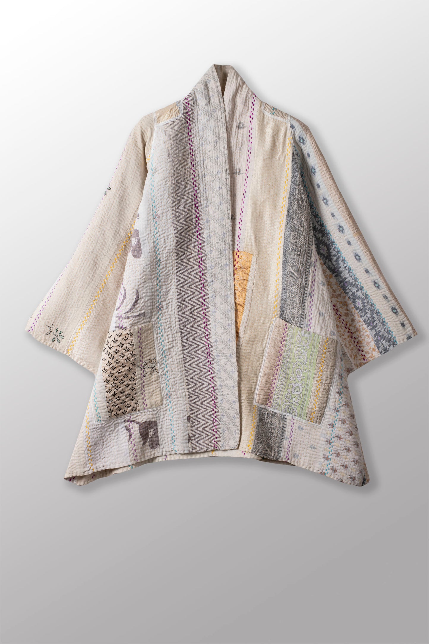 JV4970-IVY  / JEWEL WOVEN WITH VERTICAL PATCH KANTHA- (In Kantha)