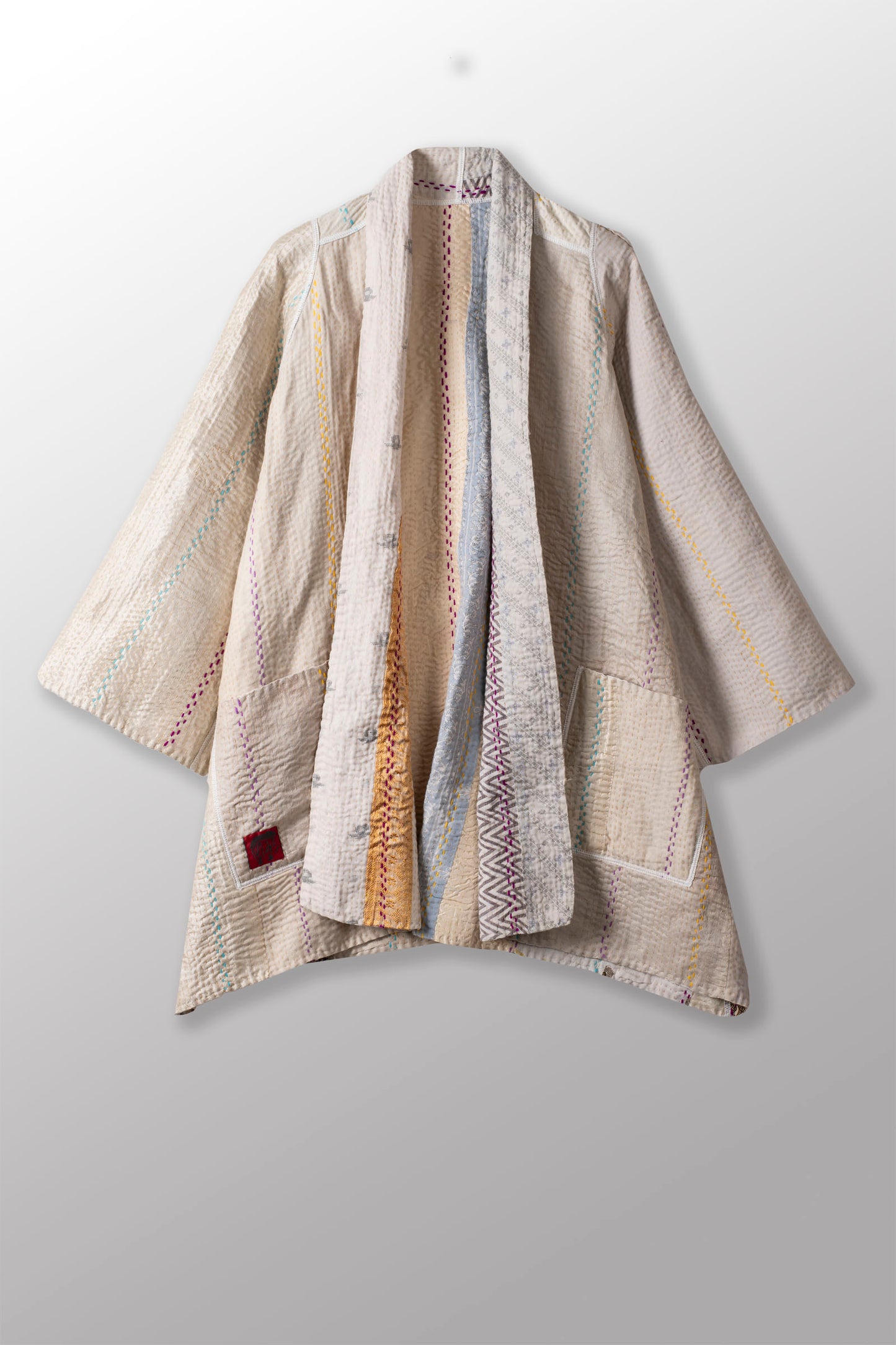 JV4970-IVY / JEWEL WOVEN WITH VERTICAL PATCH KANTHA (AVAILABLE JACKETS)