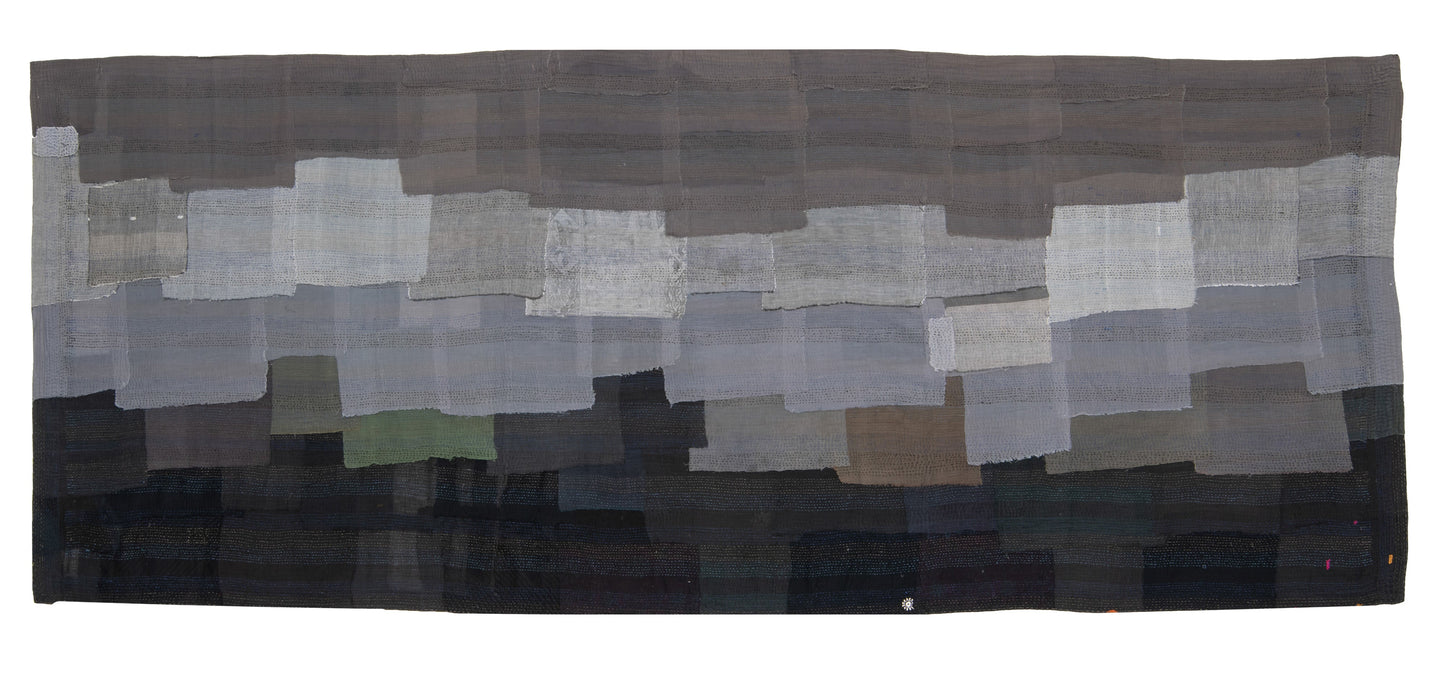 LF2971-GRY / LANDSCAPE FRAYED PATCH KANTHA -GRY- (In Kantha)