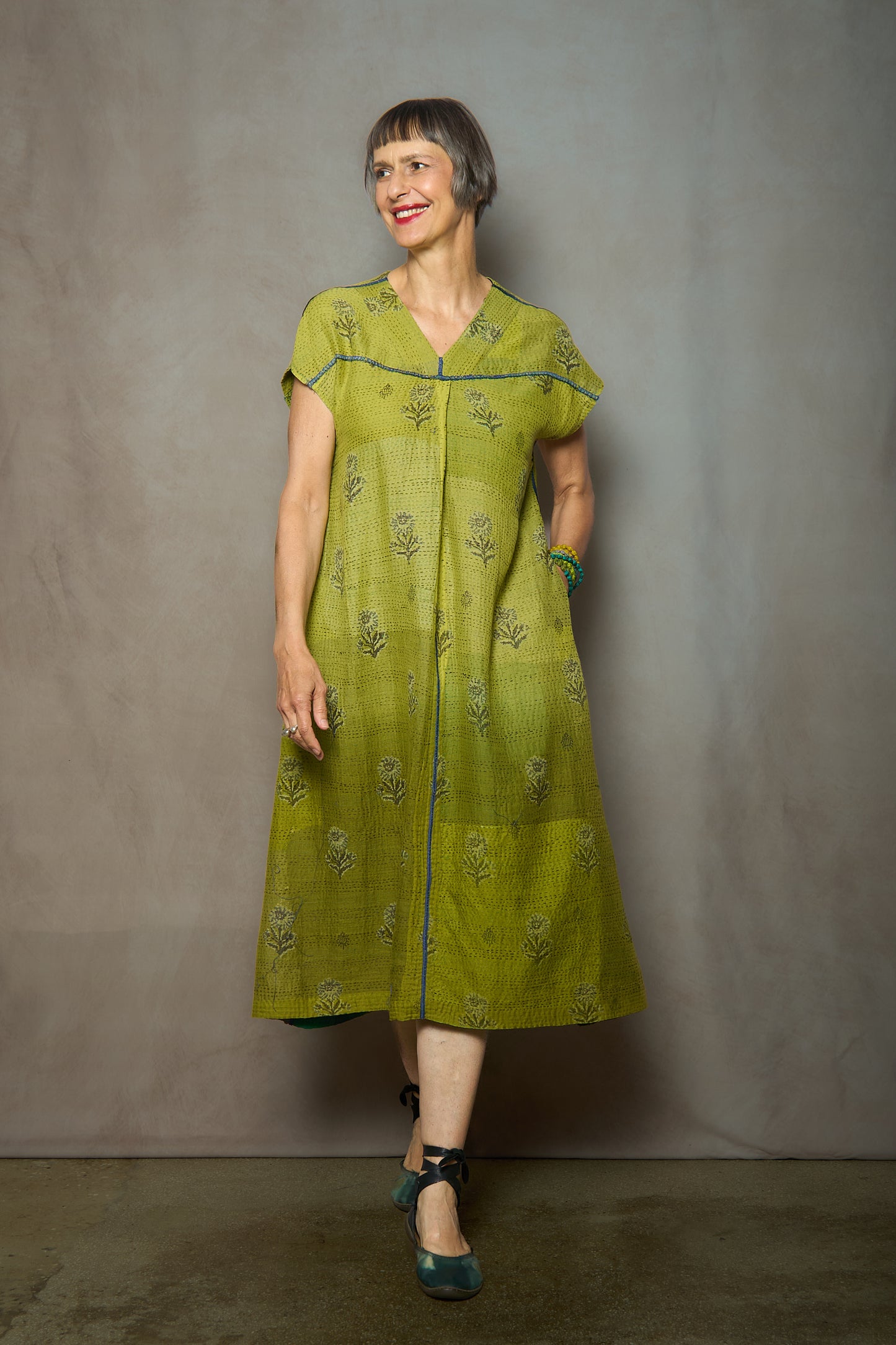 MF2971-GRN / MARBLE FRAY PATCH KANTHA (In Kantha)