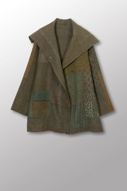 MP4970-GRN / MUJI PATCH KANTHA (AVAILABLE JACKETS)