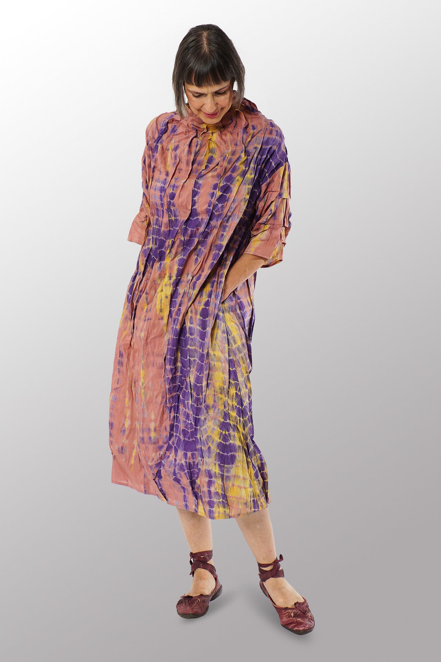 MS1971-PRP-MONE SHIBORI TIE DYE WAVY TUCK (AVAILABLE JACKETS)