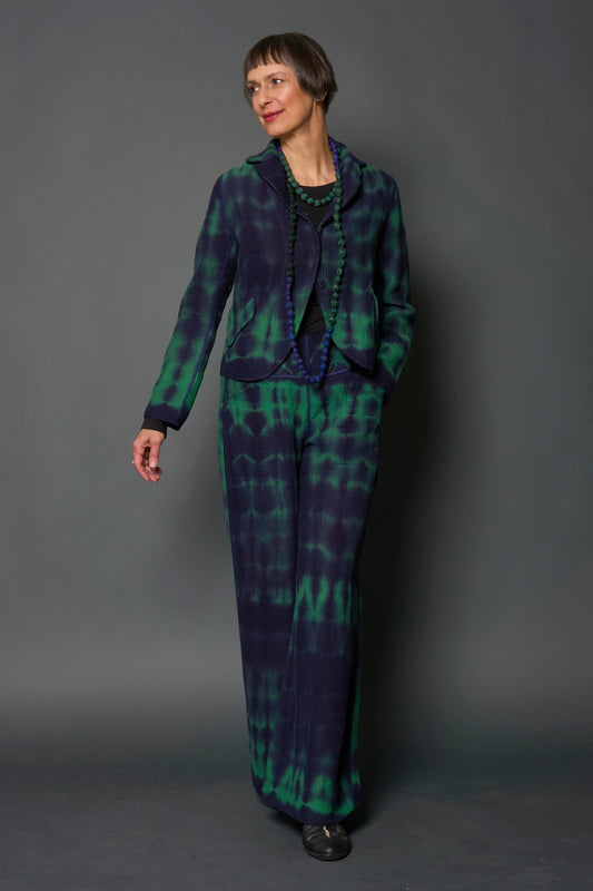 MS4971-GRN MONE SHIBORI TIE DYE KANTHA THROW (AVAILABLE JACKETS)
