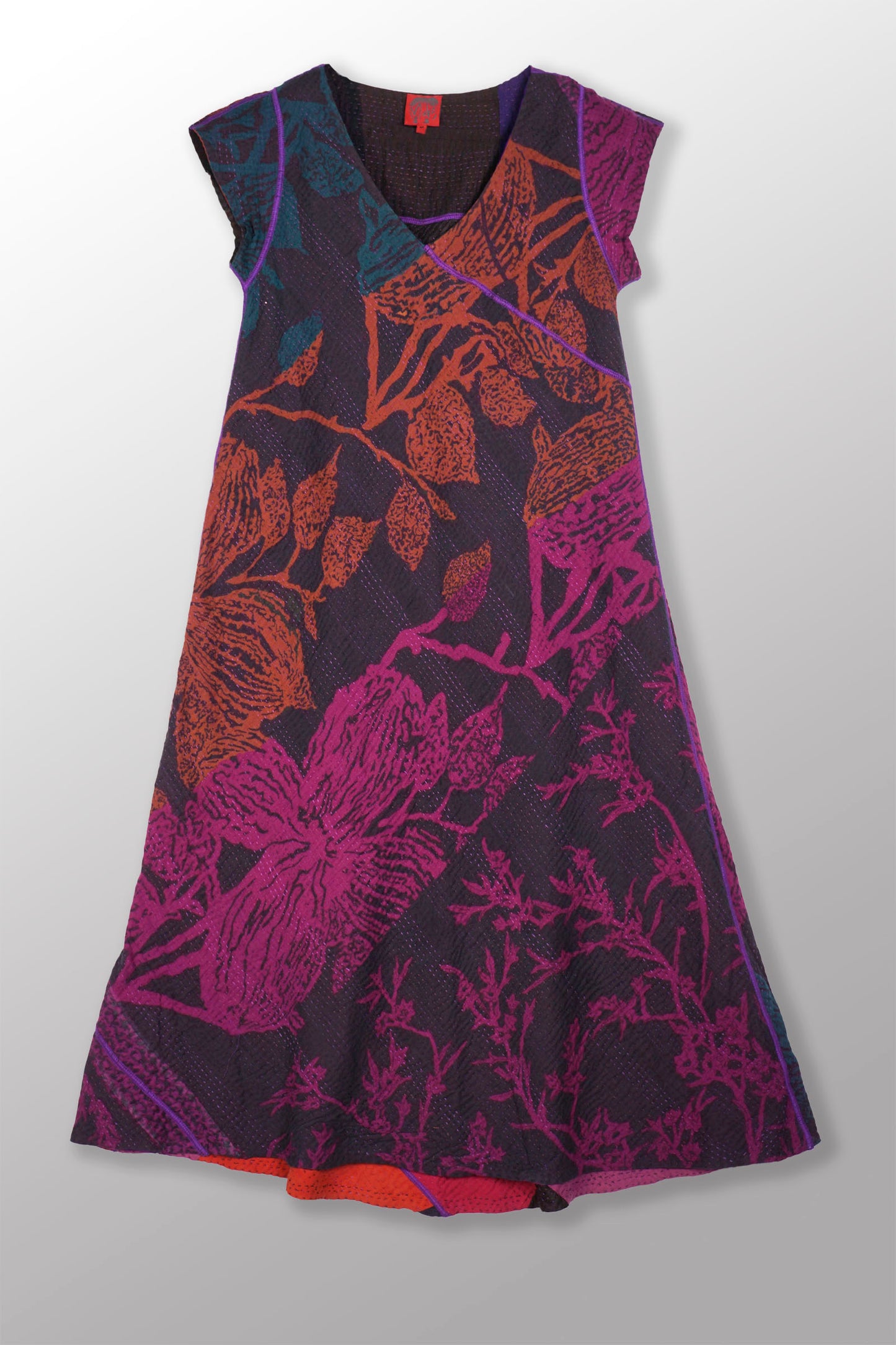 NL4970-PRP / NIGHT FLOWERS KANTHA -PRP (AVAILABLE JACKETS) AH HOLIDAY TRUNK SHOW-2025
