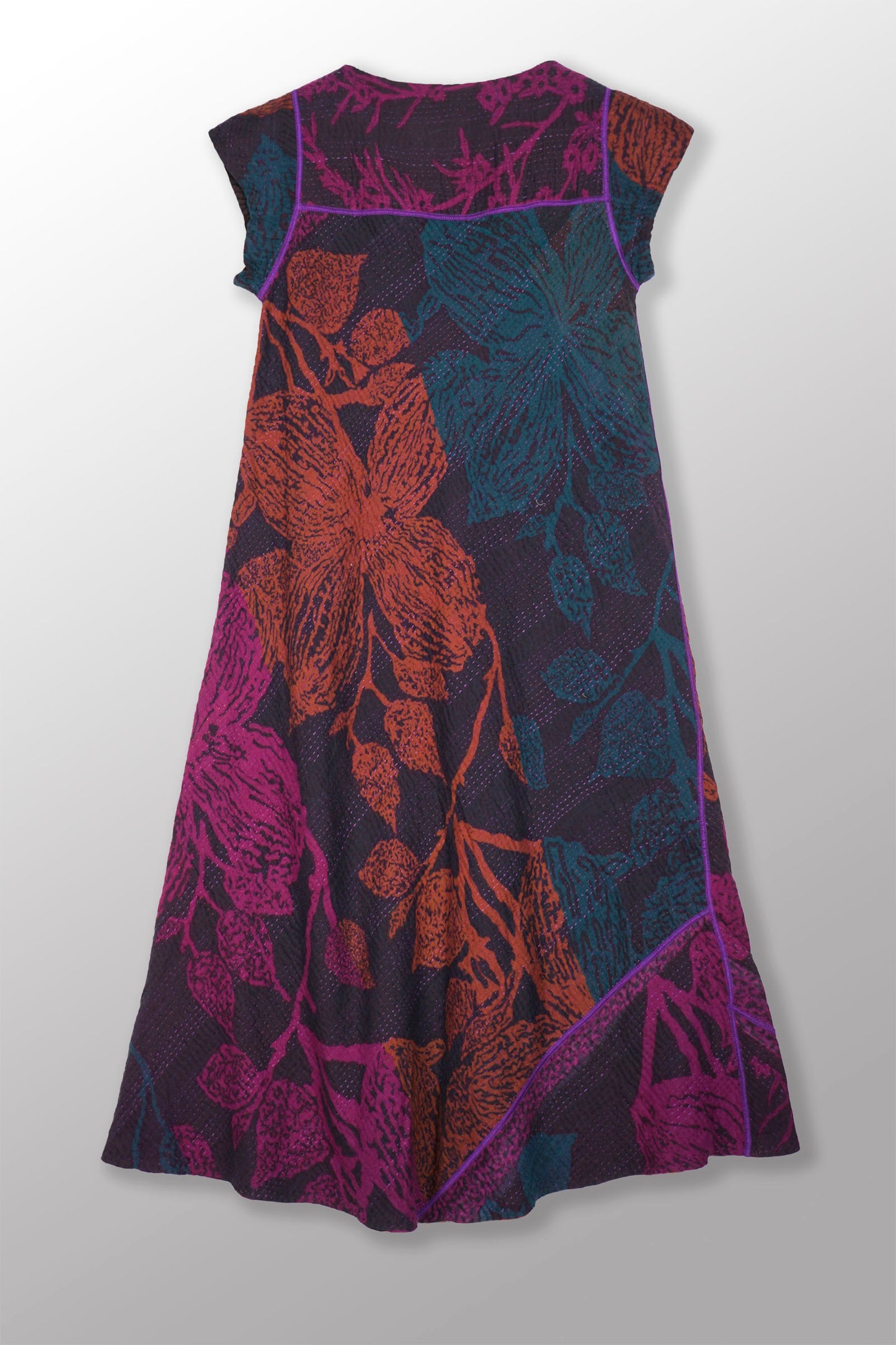 NL4970-PRP / NIGHT FLOWERS KANTHA -PRP (AVAILABLE JACKETS) AH HOLIDAY TRUNK SHOW-2025