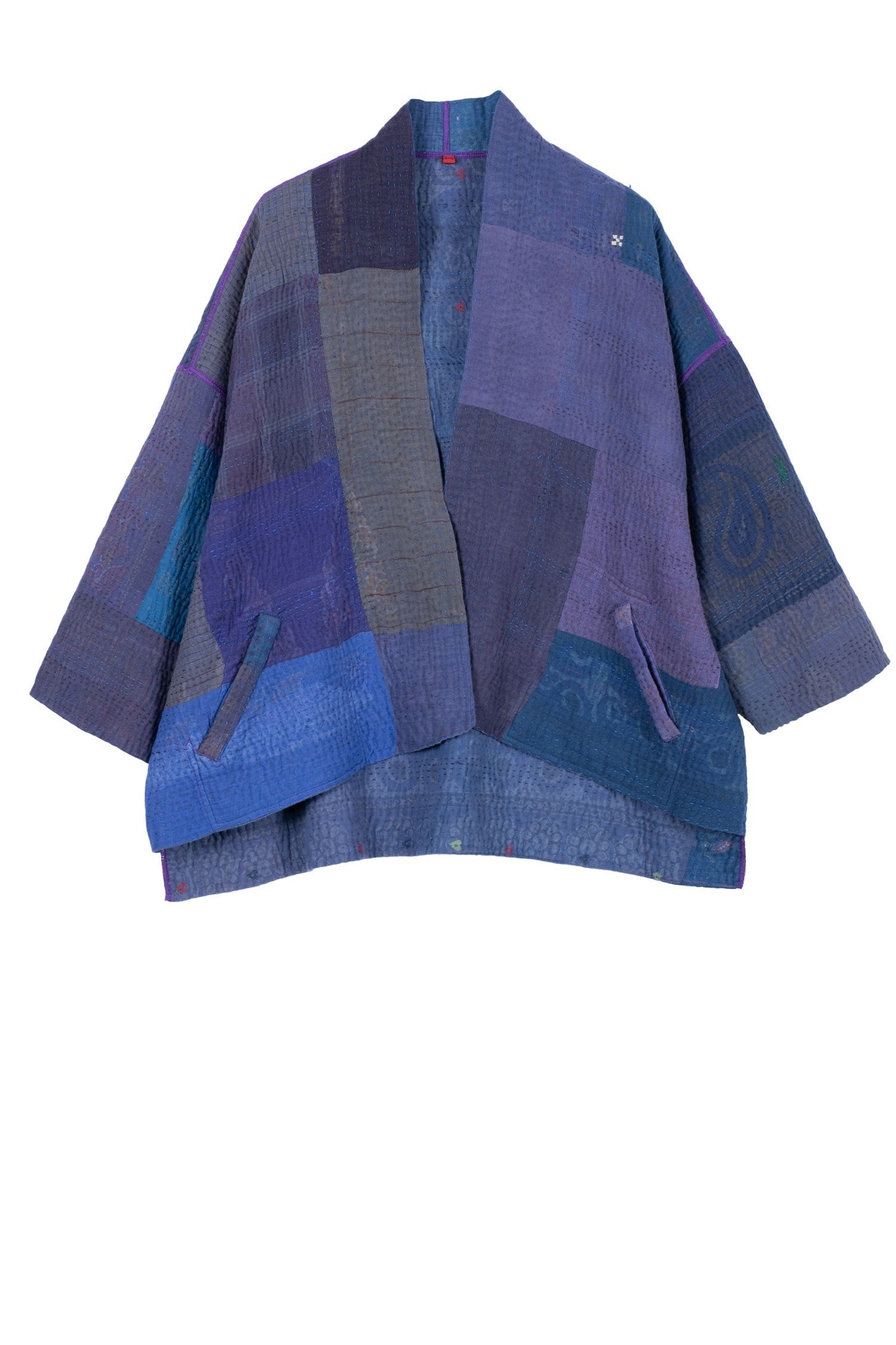 OP4970-BLU / OMBRE PATCHED KANTHA -BLU (AVAILABLE JACKETS)