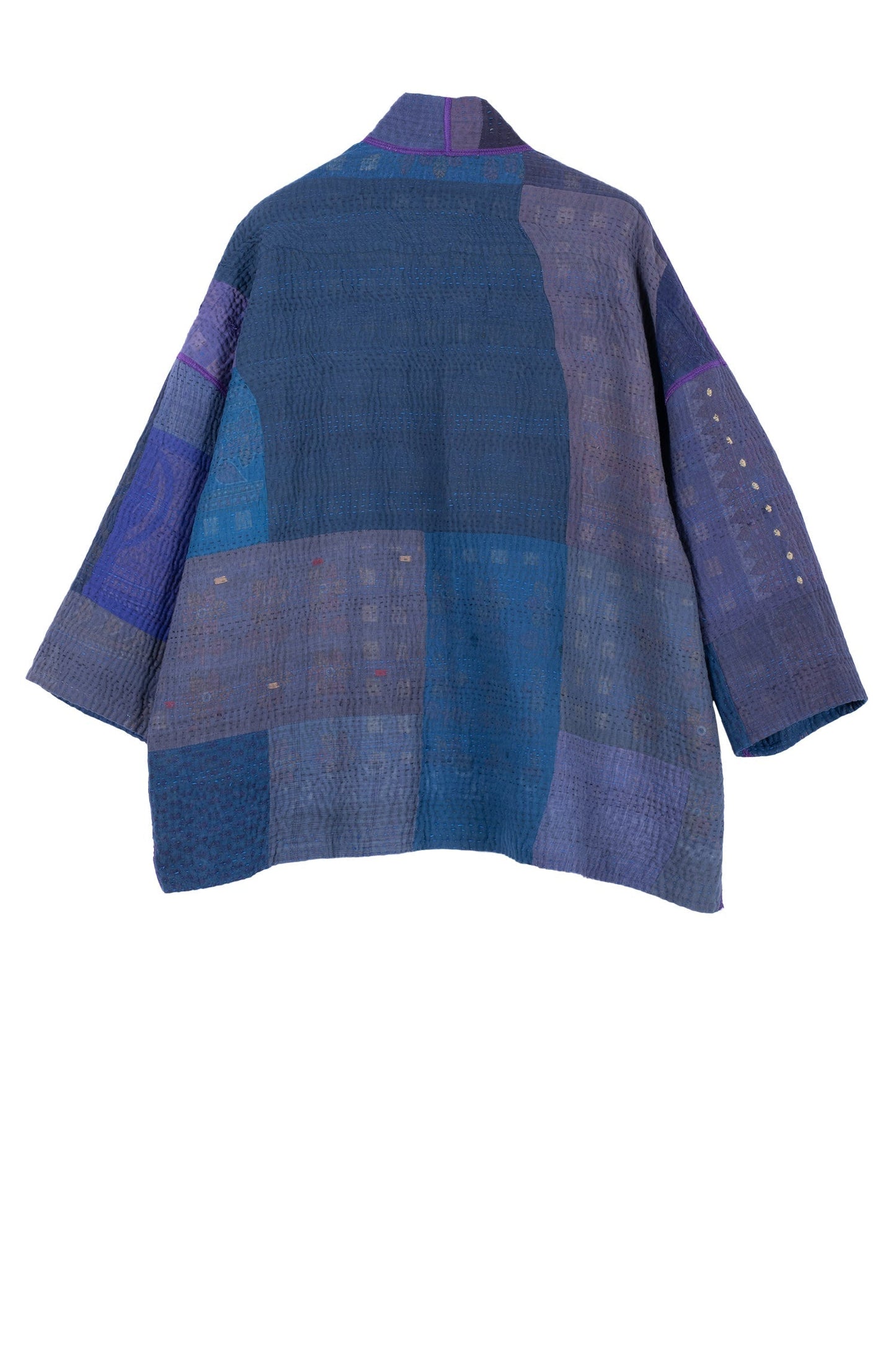 OP4970-BLU / OMBRE PATCHED KANTHA -BLU (AVAILABLE JACKETS)