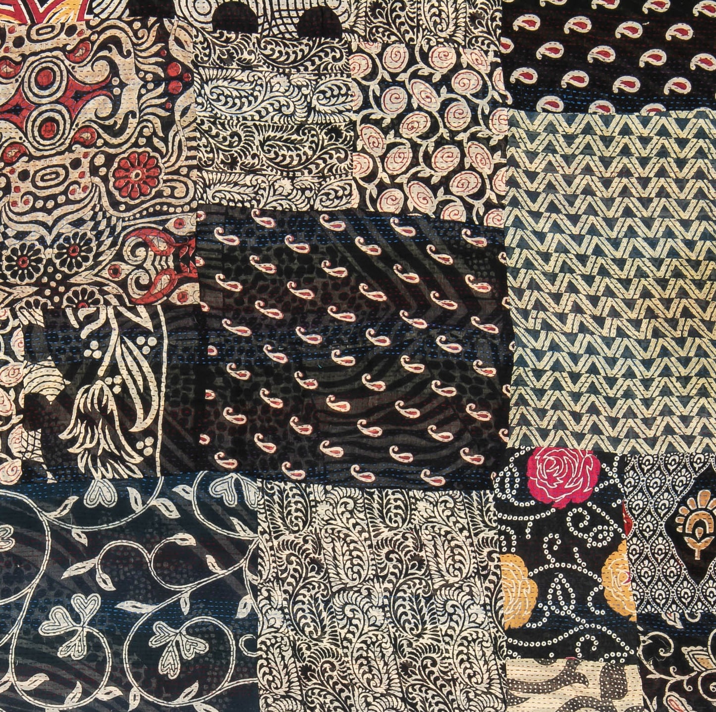 PP2970-BLK-AH / PATCHED PRINT KANTHA -BLK- (AVAILABLE JACKETS)