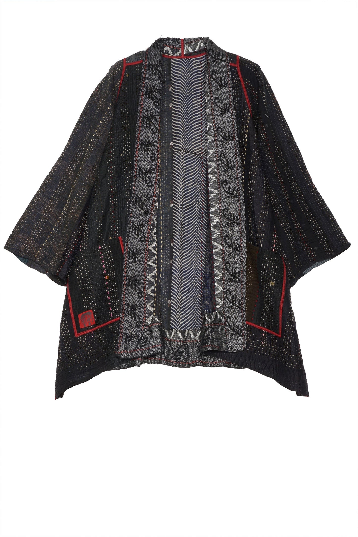 PR4970-BLK / STRIPE RALLIS KANTHA -BLK- (AVAILABLE JACKETS)