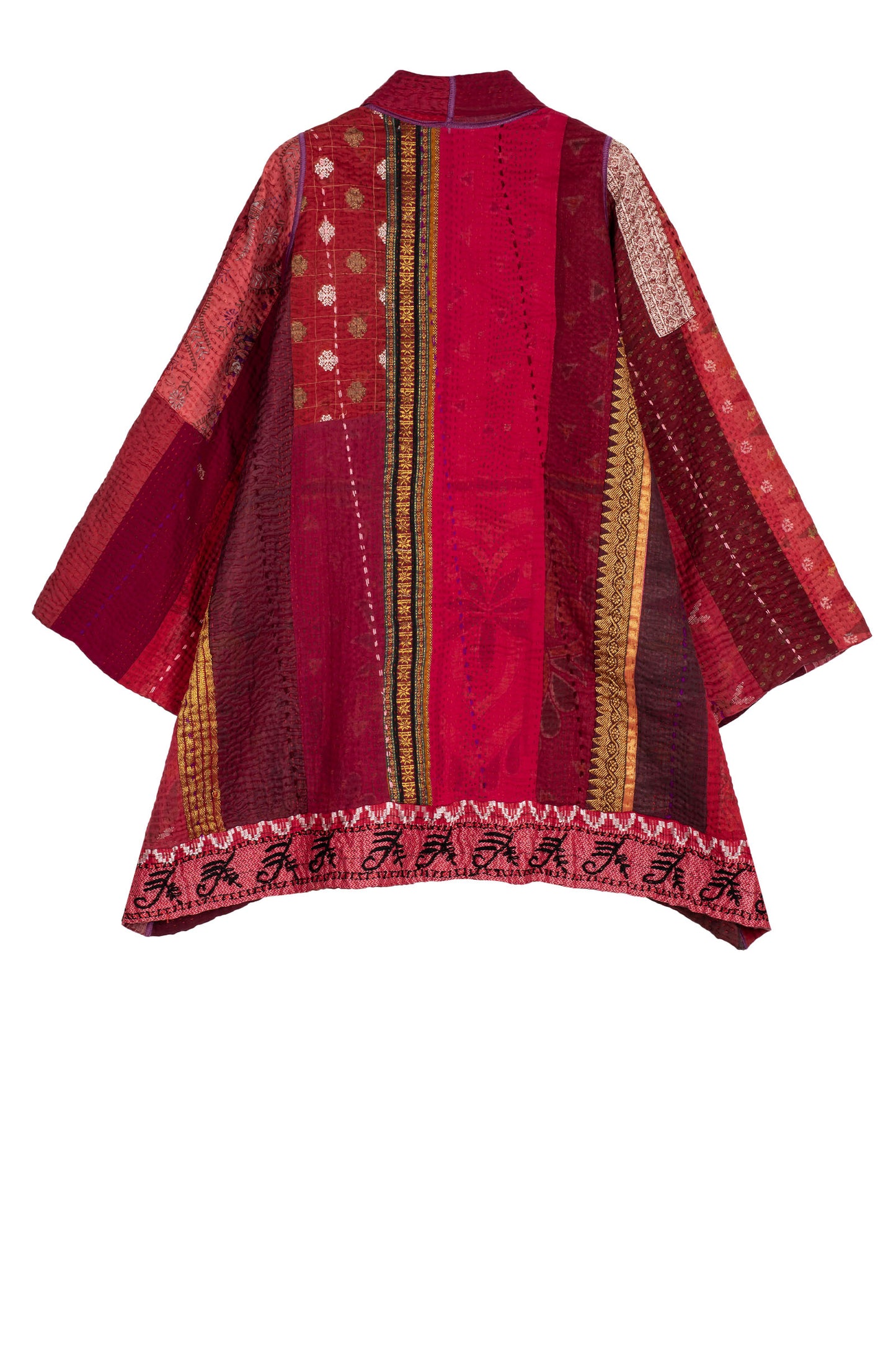 PR4970-RED / STRIPE RALLIS KANTHA -RED- (AVAILABLE JACKETS)