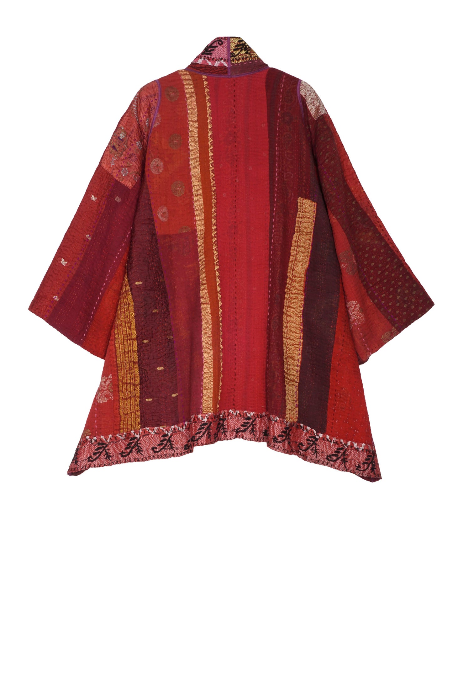 PR4970-RED / STRIPE RALLIS KANTHA -RED- (AVAILABLE JACKETS)