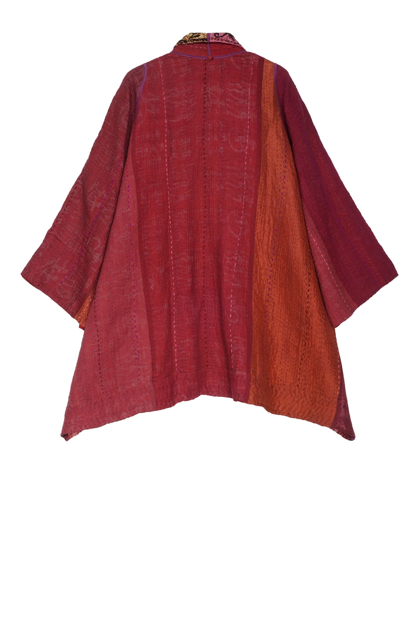 PR4970-RED / STRIPE RALLIS KANTHA -RED- (AVAILABLE JACKETS)