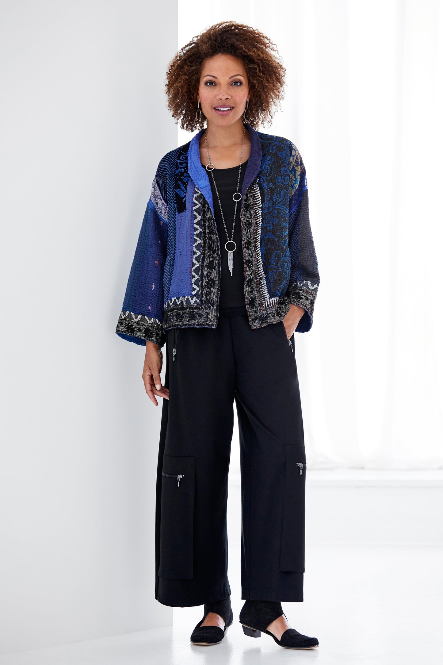 PR4970-BLU / STRIPE RALLIS KANTHA -BLU- (In Kantha)