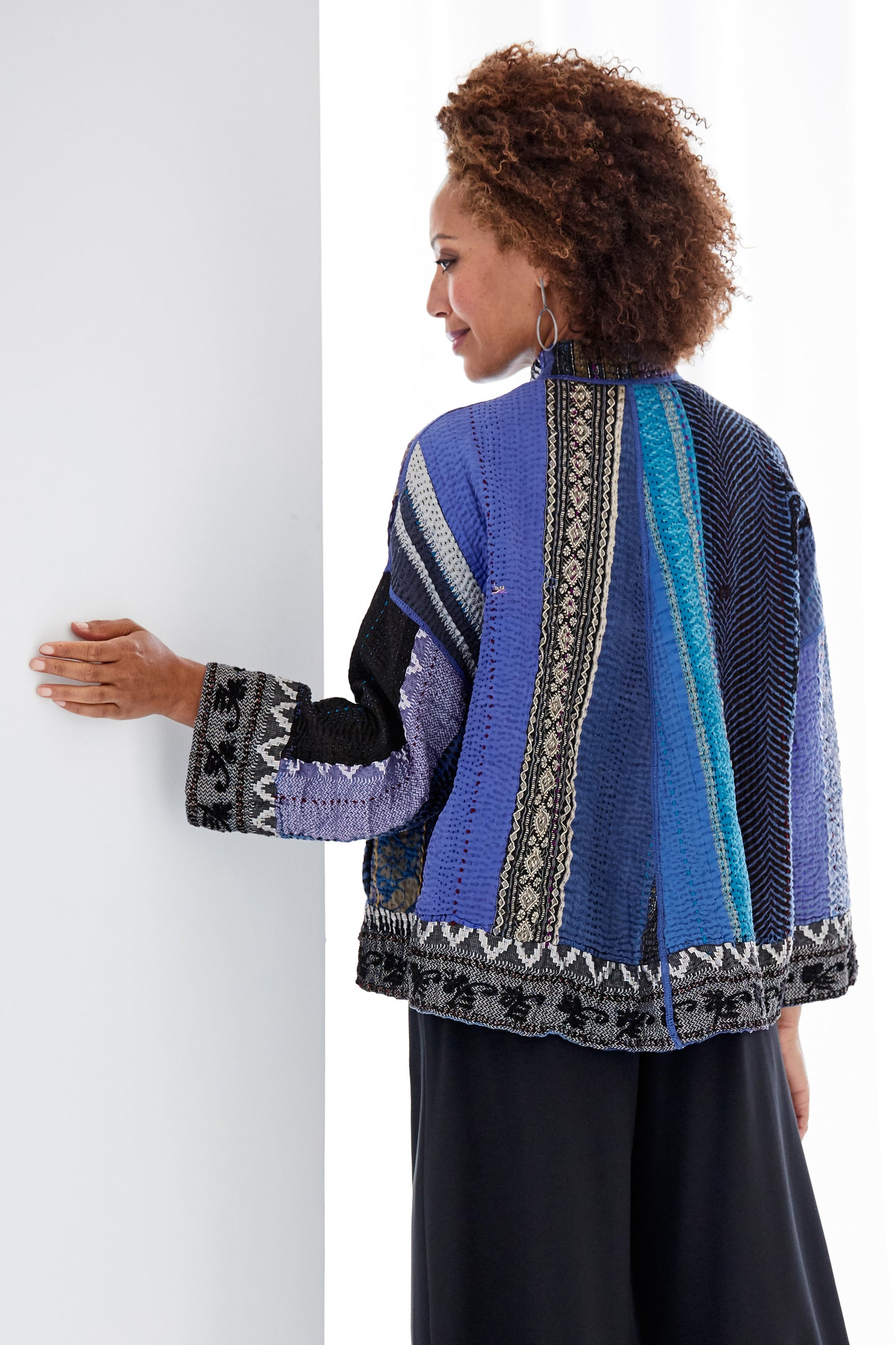 PR4970-BLU / STRIPE RALLIS KANTHA -BLU- (In Kantha)