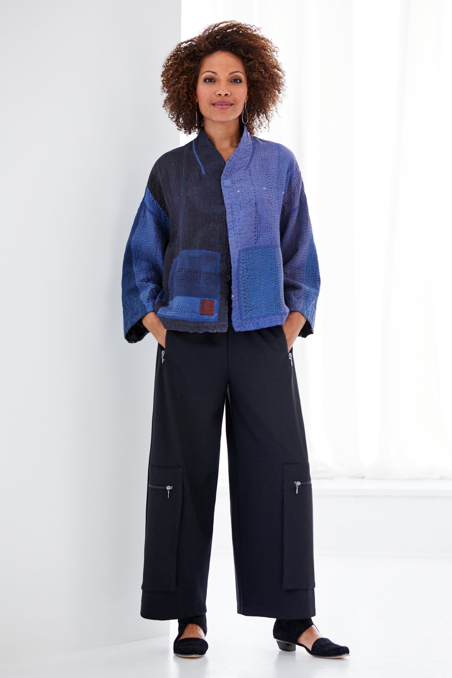 PR4970-BLU / STRIPE RALLIS KANTHA -BLU- (In Kantha)