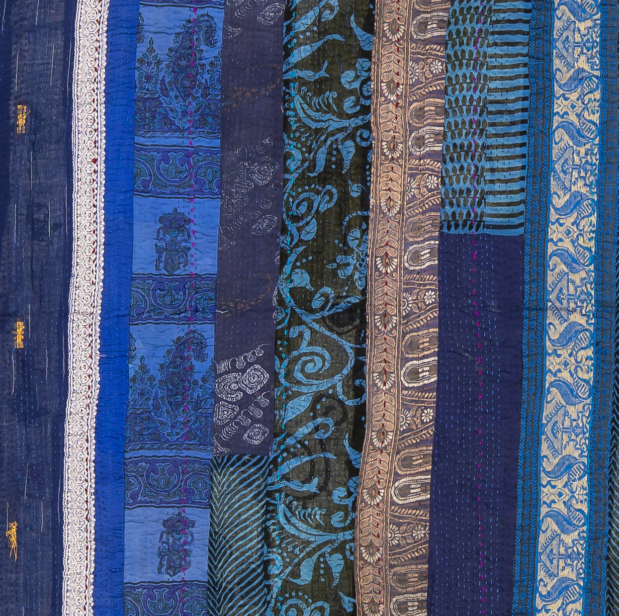 PR4970-BLU / STRIPE RALLIS KANTHA -BLU- (In Kantha)