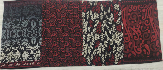 PX4970-RED / BIG PRINTED PATCH WITH OMBRE BACKING KANTHA (AVAILABLE JACKETS) AH HOLIDAY TRUNK SHOW-2025