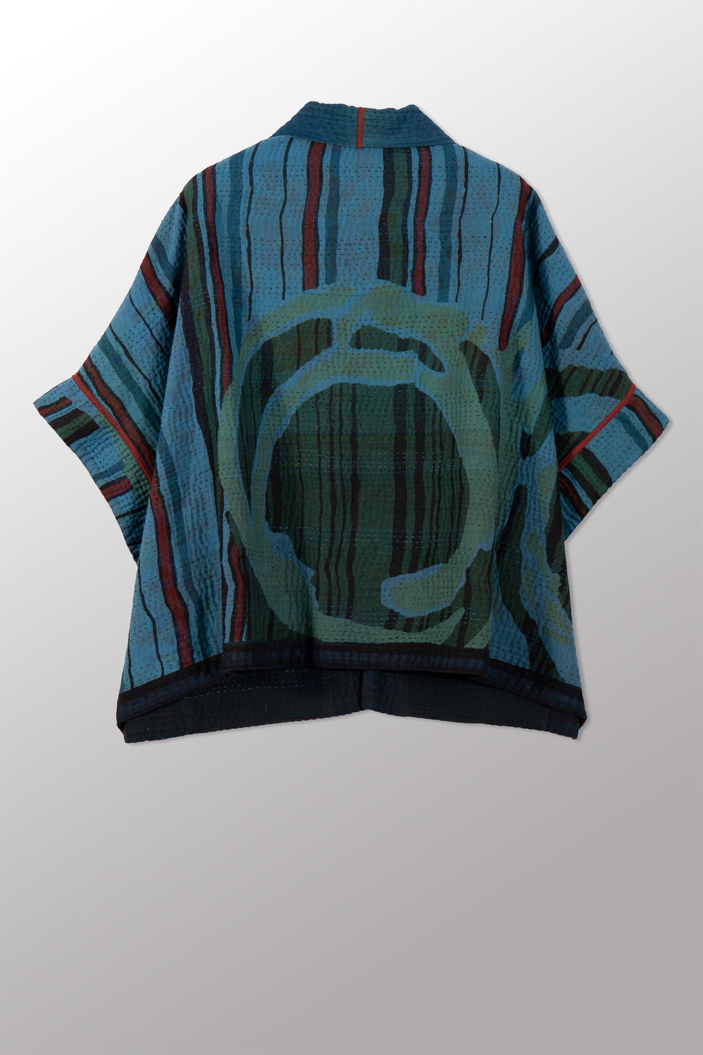 SB4970-BLU / STRIPE AND BENDS KANTHA -BLU- (AVAILABLE JACKETS) AH SS26 Trunk show order