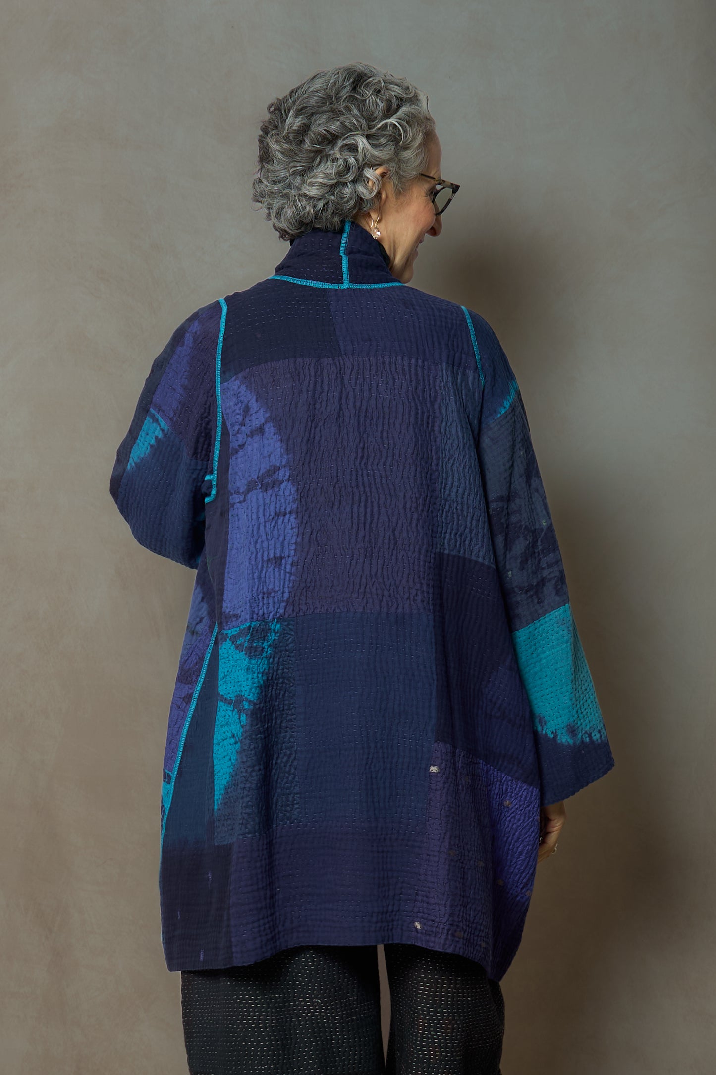 TC4970-BLU / WO4970-BLU / COTTON SILK SW PATCH OMBRE KANTHA (AVAILABLE JACKETS)