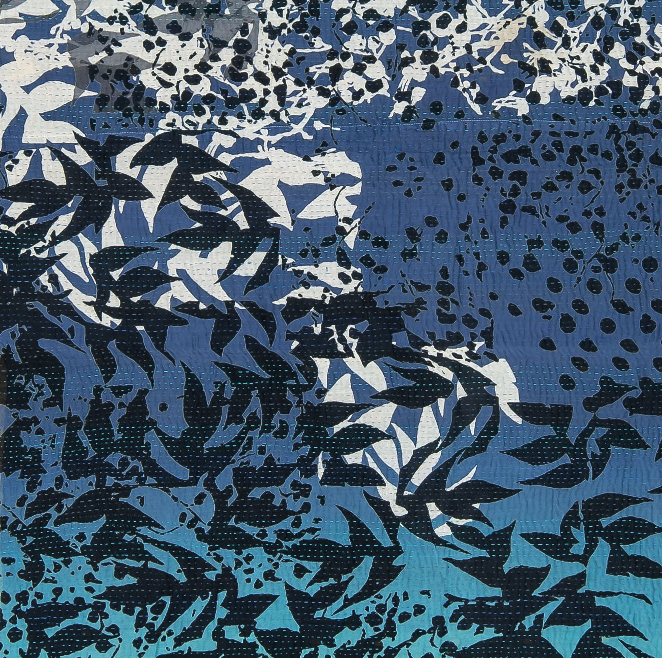 TP4970-BLU / MONOTONE TWILIGHT PRINT KANTHA -BLU- (AVAILABLE JACKETS)