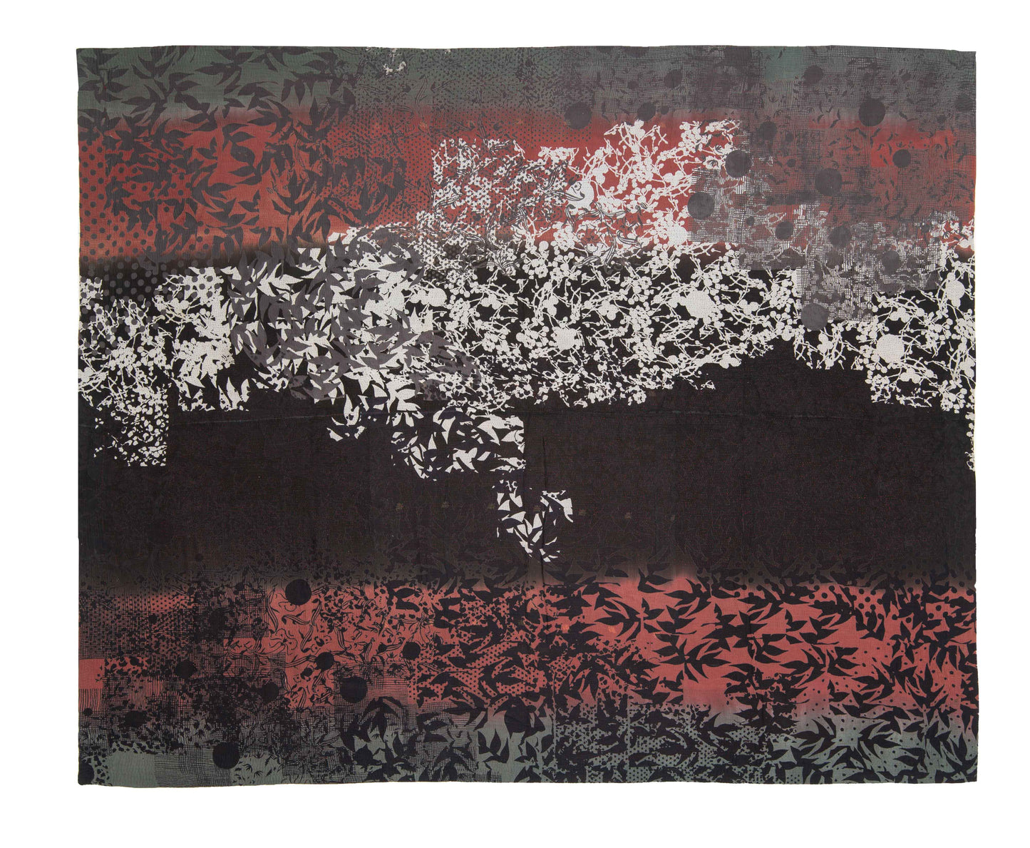 TP4970-RED / MONOTONE TWILIGHT PRINT KANTHA (AVAILABLE JACKETS)