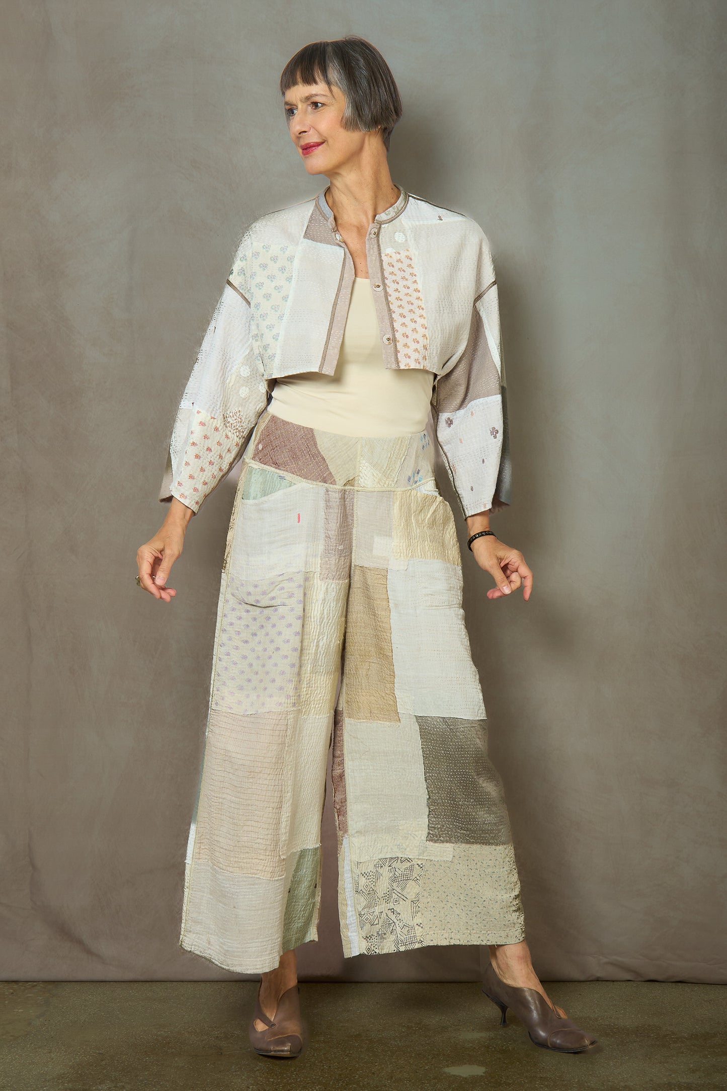 US2971-IVY / DUCK SUN DYE WITH PATCH KANTHA (New order)
