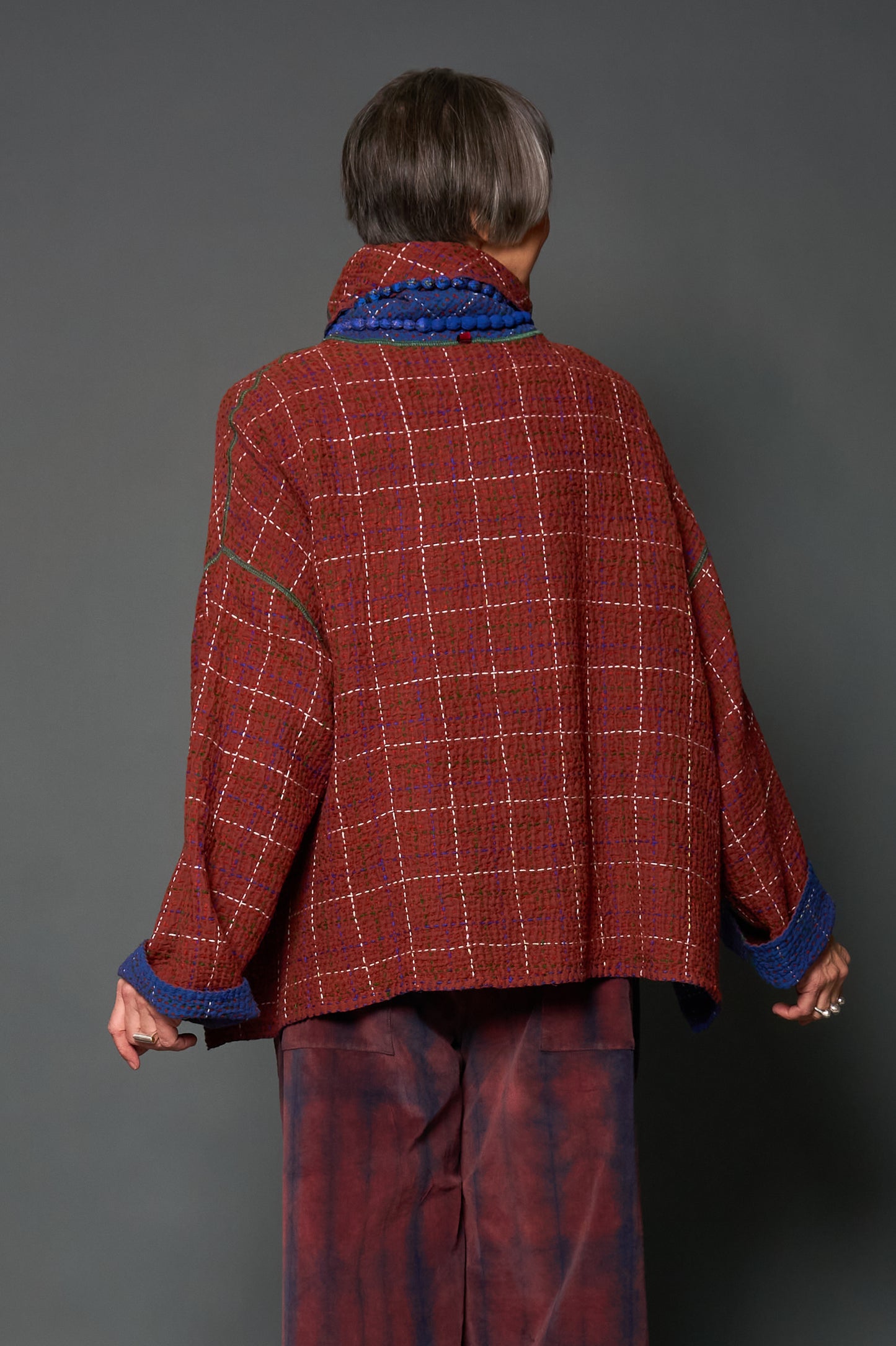 WW3971-BLU / WOOL WAFFLE KANTHA -BLU (IN KANTHA)