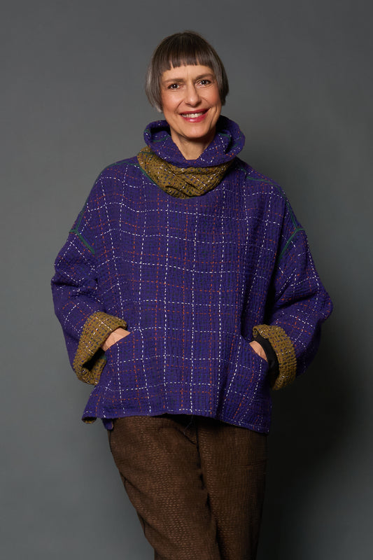 WW3971-PRP / WOOL WAFFLE KANTHA (In Kantha)