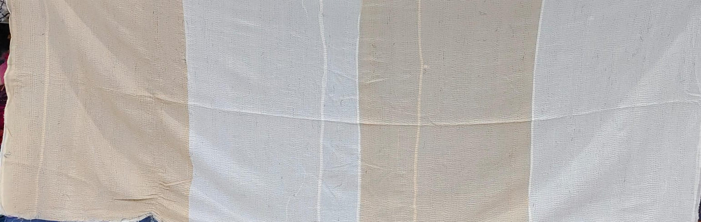 CS4970-BLU / COTTON STRIPE PATCH KANTHA (AVAILABLE JACKETS)